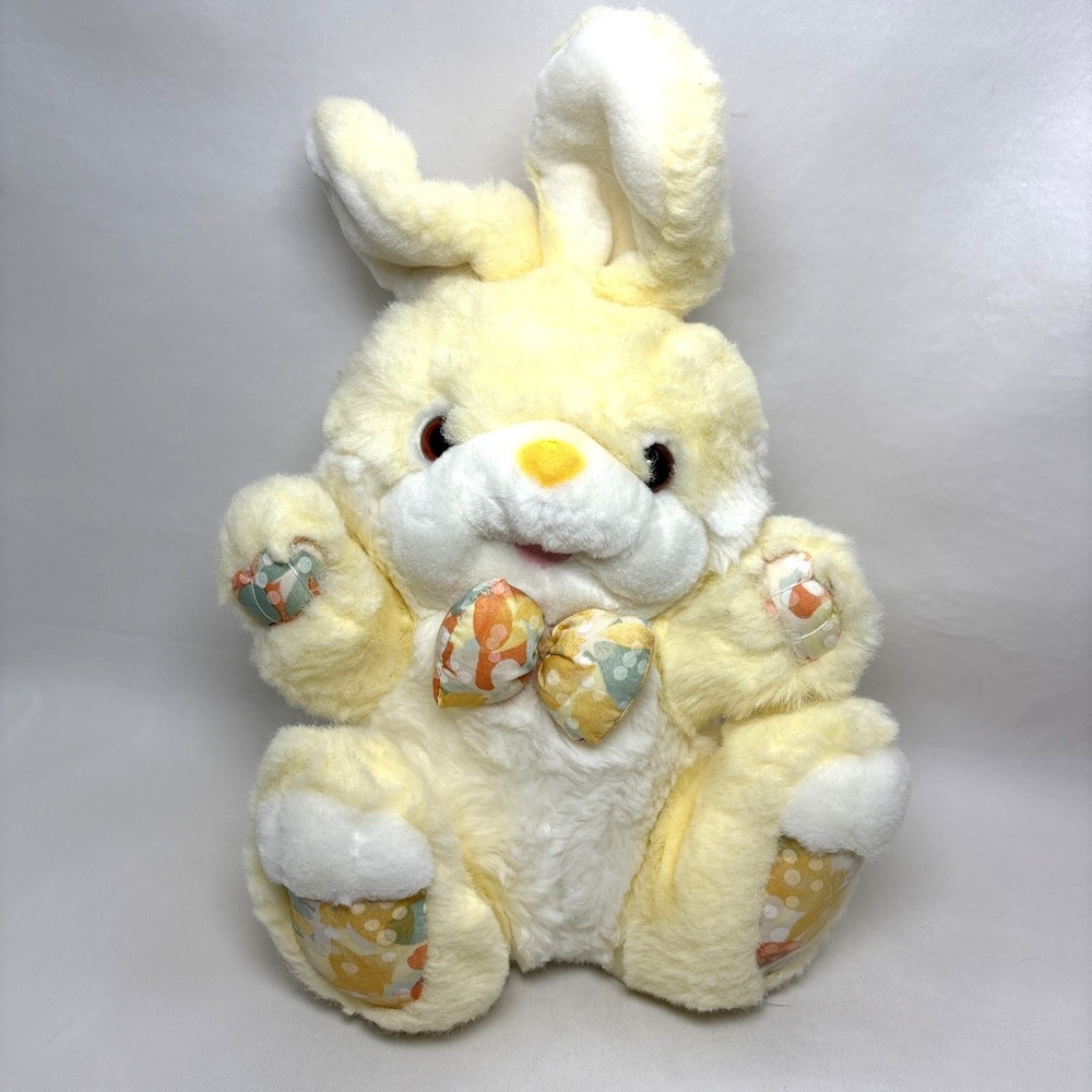 Walmart Sitting Yellow Rabbit Plush Easter‎ Bunny Rabbit 14" Inch Stuffed Animal